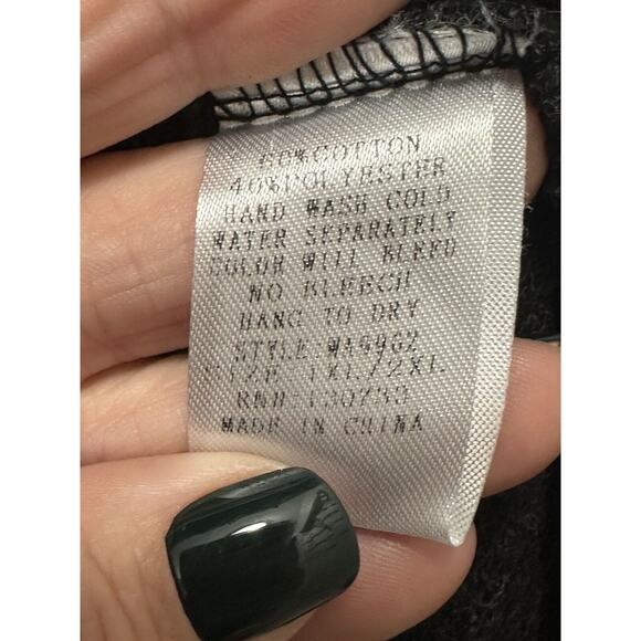 Umgee Cardigan Sweater Charcoal Gray Open Front Crochet Back Plus Size 1XL/2XL - Picture 3 of 7